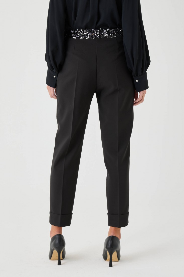 Zanetti 1965 Pantalone stretch con paillettes Offerte