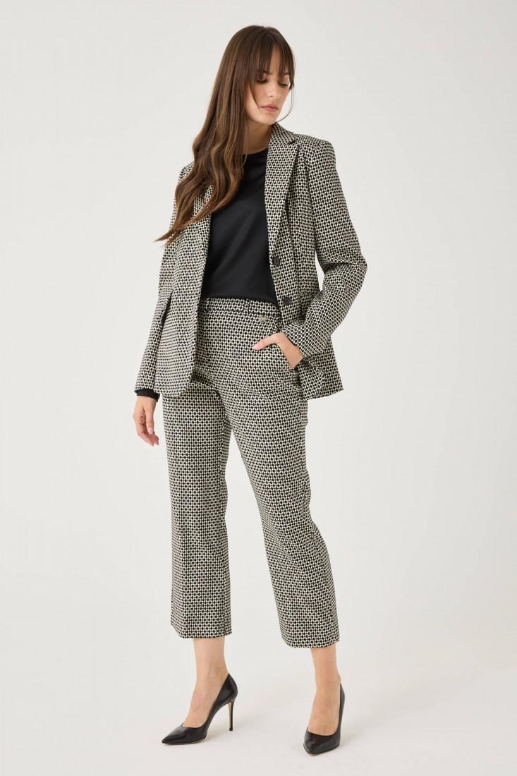 Zanetti 1965 Pantaloni ropped in punto milano jacquard Hotsell