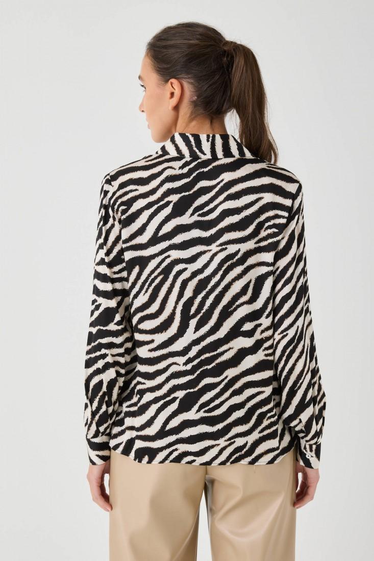 Zanetti 1965 Camicia con stampa animalier Nuova