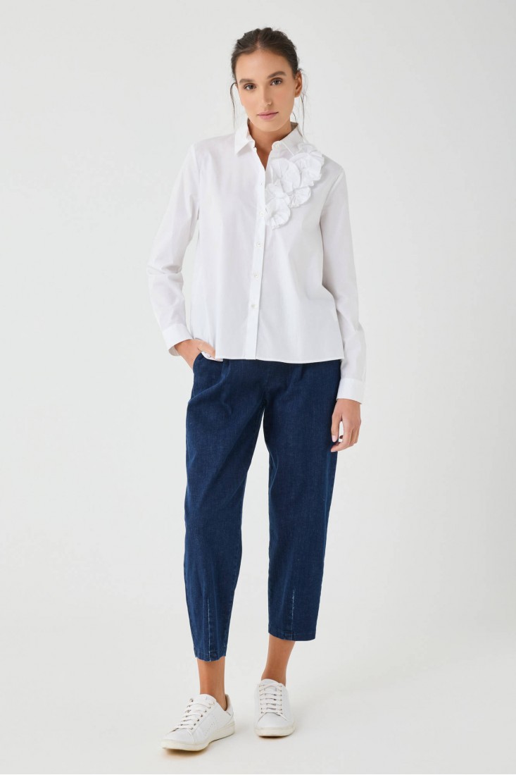 Zanetti 1965 Camicia con applicazione floreale Moda