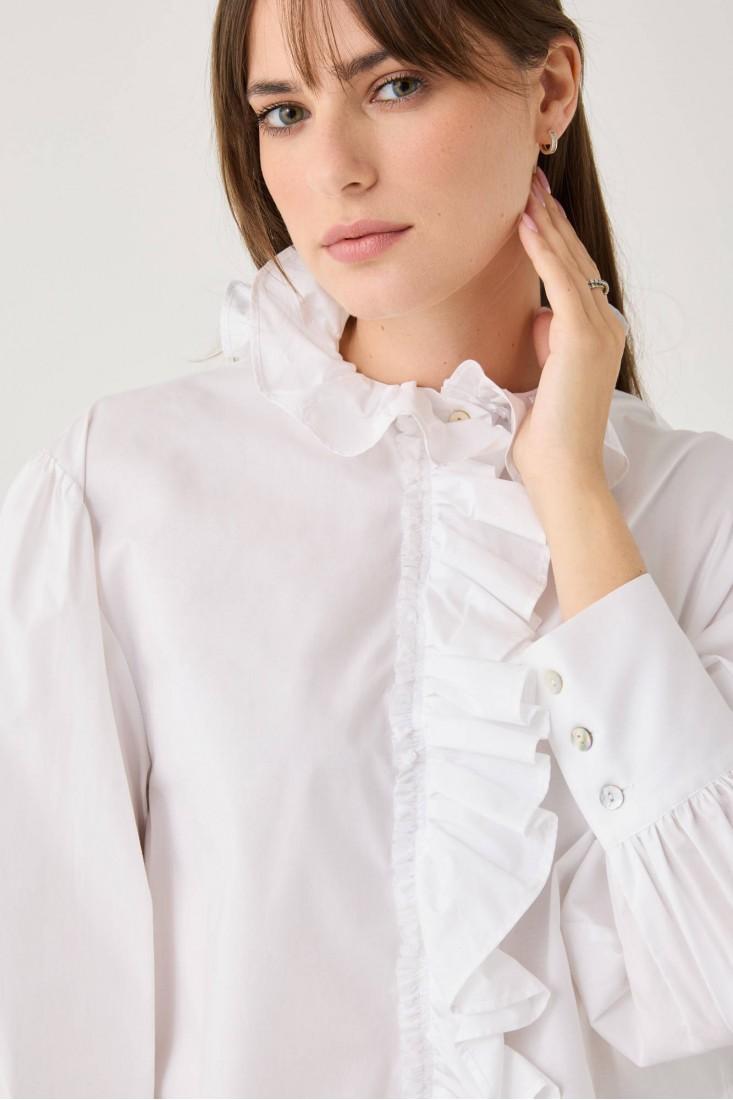 Zanetti 1965 Camicia cropped con volant Vendita