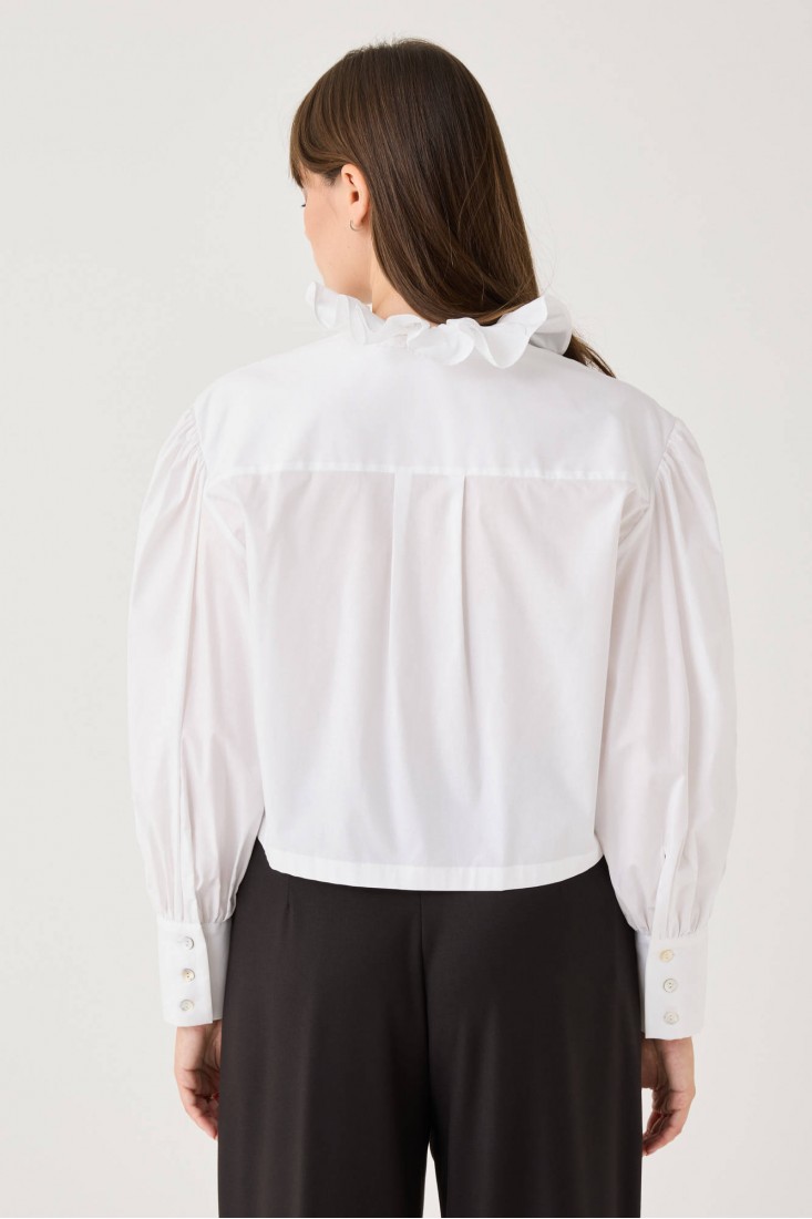 Zanetti 1965 Camicia cropped con volant Vendita