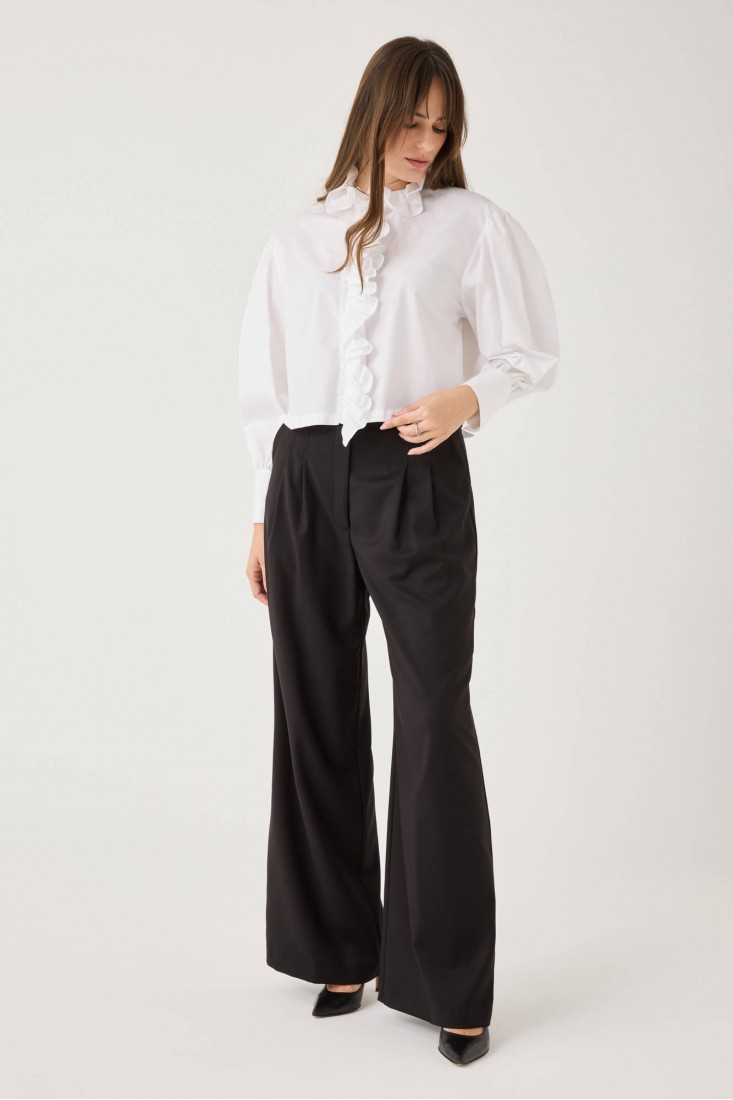 Zanetti 1965 Camicia cropped con volant Vendita