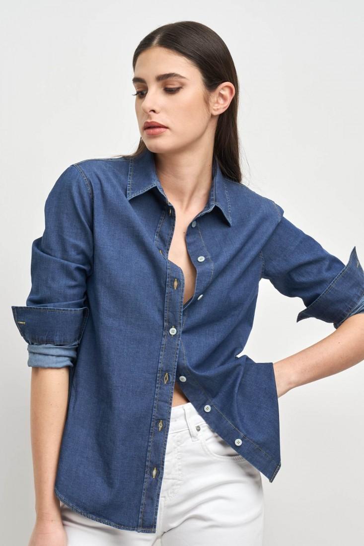 Zanetti 1965 Camicia in denim stretch STEFY Soddisfazione Garantita