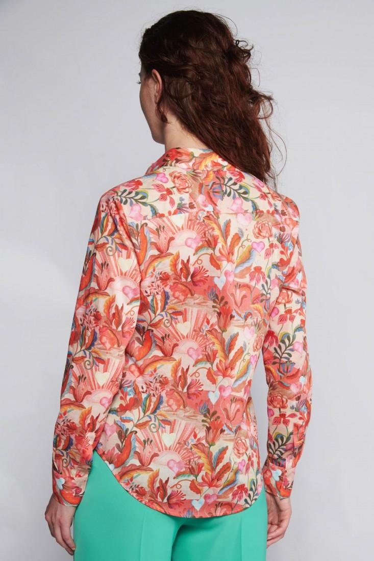 Zanetti 1965 Camicia in cotone stampato LIberty Qualità Garantita