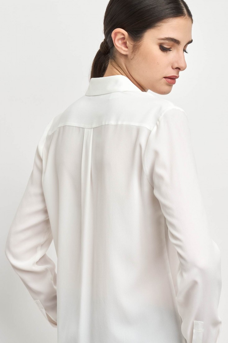 Zanetti 1965 Camicia morbida in crepe de chine Negozi Online