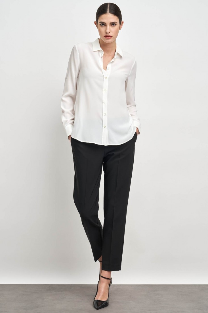 Zanetti 1965 Camicia morbida in crepe de chine Negozi Online