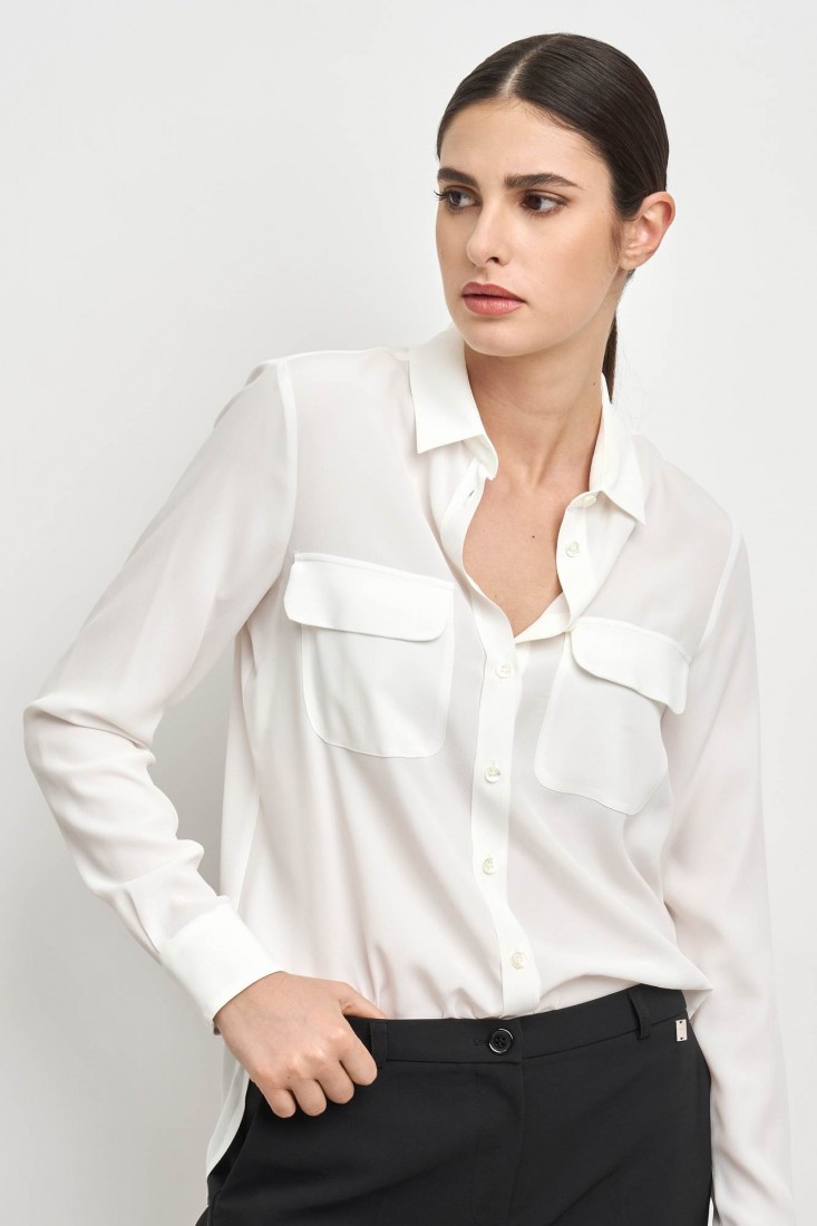 Zanetti 1965 Camicia in misto seta con tasche frontali CLOE Acquista Ora