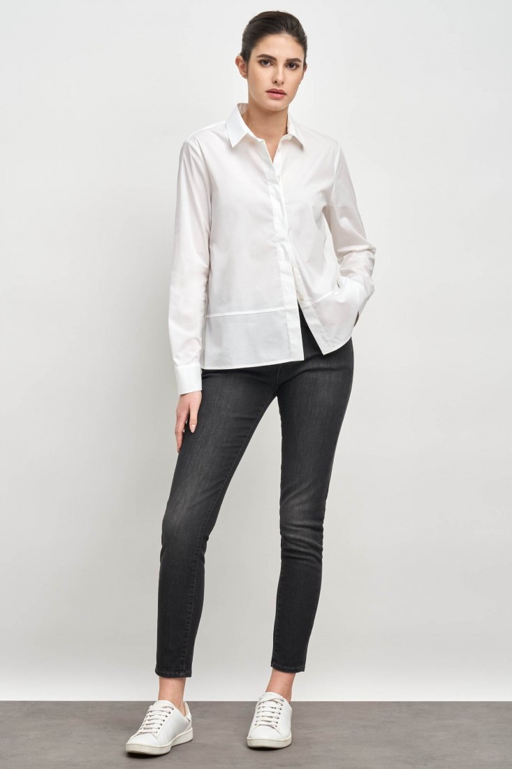 Zanetti 1965 Camicia asimmetrica in cotone Consegna Veloce