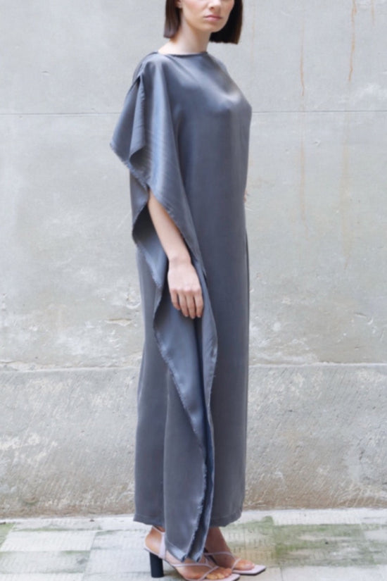 ﻿Zerobarracento Sleeveless Bemberg Draped Maxi Dress Vendite Flash