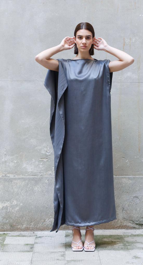 ﻿Zerobarracento Sleeveless Bemberg Draped Maxi Dress Vendite Flash