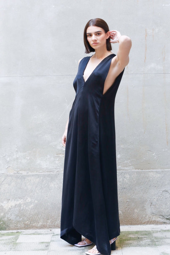 ﻿Zerobarracento Sleeveless Bemberg Maxi Dress Negozio