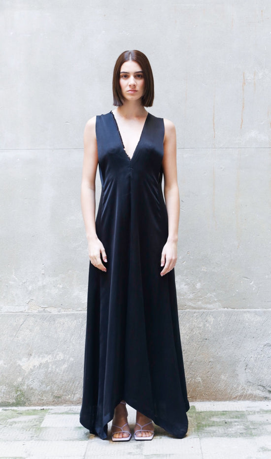 ﻿Zerobarracento Sleeveless Bemberg Maxi Dress Negozio