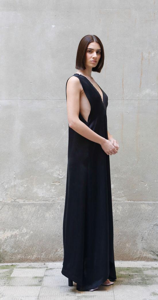 ﻿Zerobarracento Sleeveless Bemberg Maxi Dress Negozio