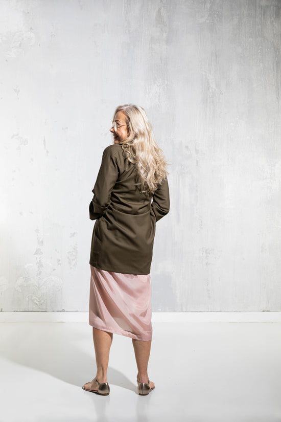 ﻿Zerobarracento TSUKESAGE BLAZER - Lilac Gray/Olive In Linea