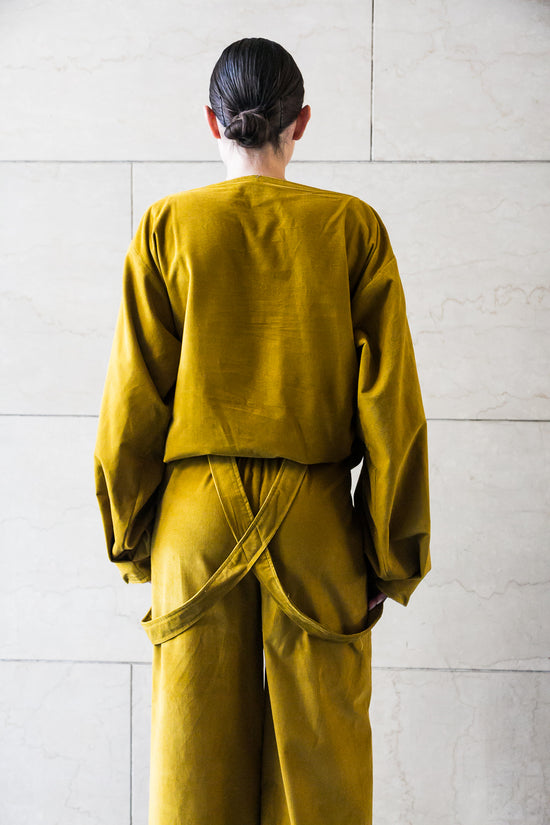 ﻿Zerobarracento Elasticated waist wide pants with braces Sottocosto