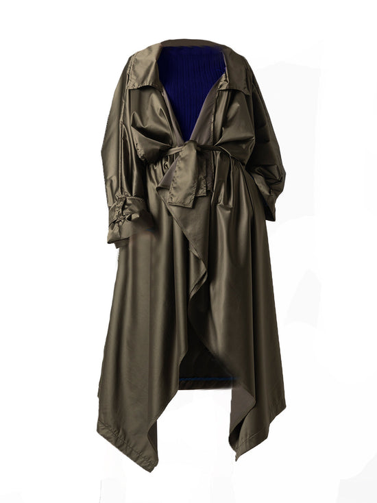﻿Zerobarracento ANDREA Newlife Trench - Olive/Black Hotsell