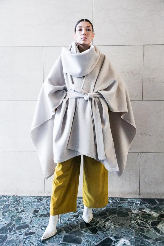 ﻿Zerobarracento Midi recycled wool cape Vendita Calda