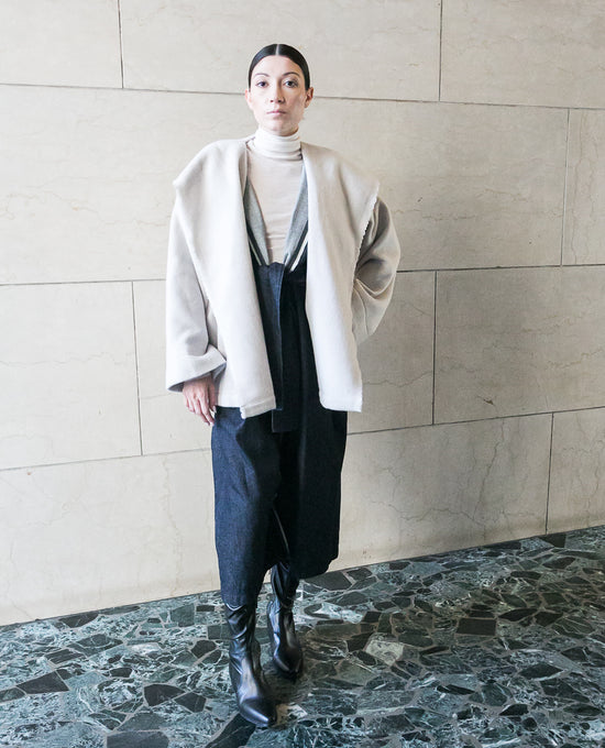 ﻿Zerobarracento Chiara recycled white wool jacket Vendita