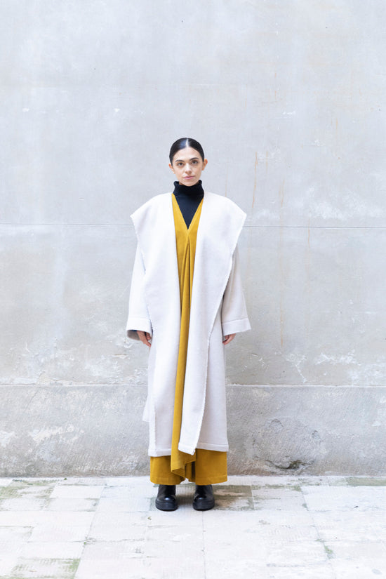 ﻿Zerobarracento Recycled Wool Long Overcoat Acquista Ora