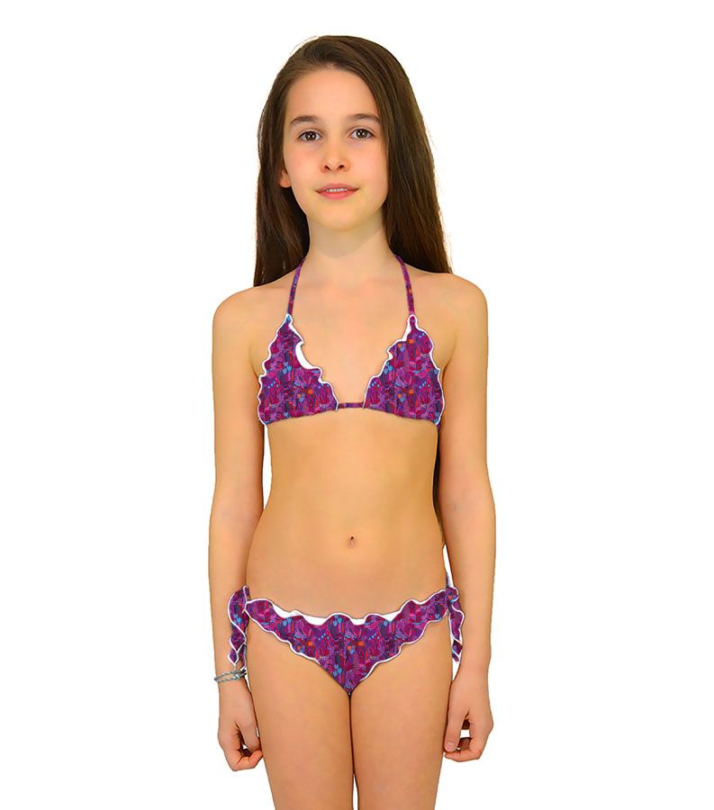 Zeybra TRIANGOLO BAMBINA ARRICCIATO BOTANIC FUXIA Outlet