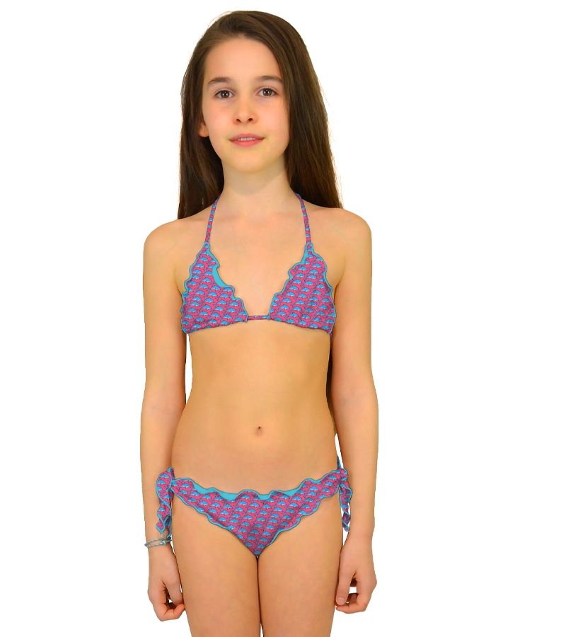 Zeybra TRIANGOLO BAMBINA ARRICCIATO DELFINI PINK Online