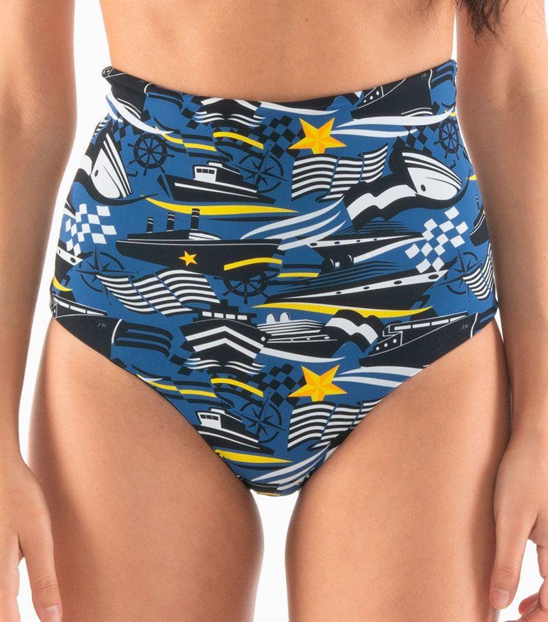 Zeybra SLIP VITA ALTA DONNA REVERSIBILE NAUTICO BLU Presa