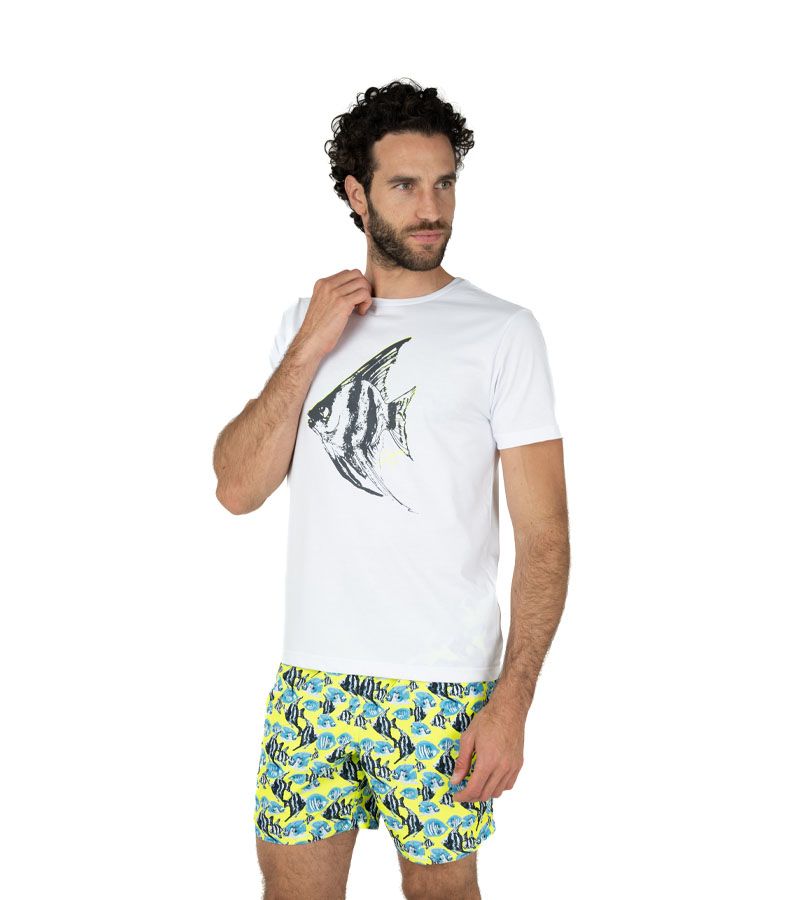 Zeybra COSTUME UOMO PESCI RECYCLED GIALLO FLUO Limitato a 3 giorni