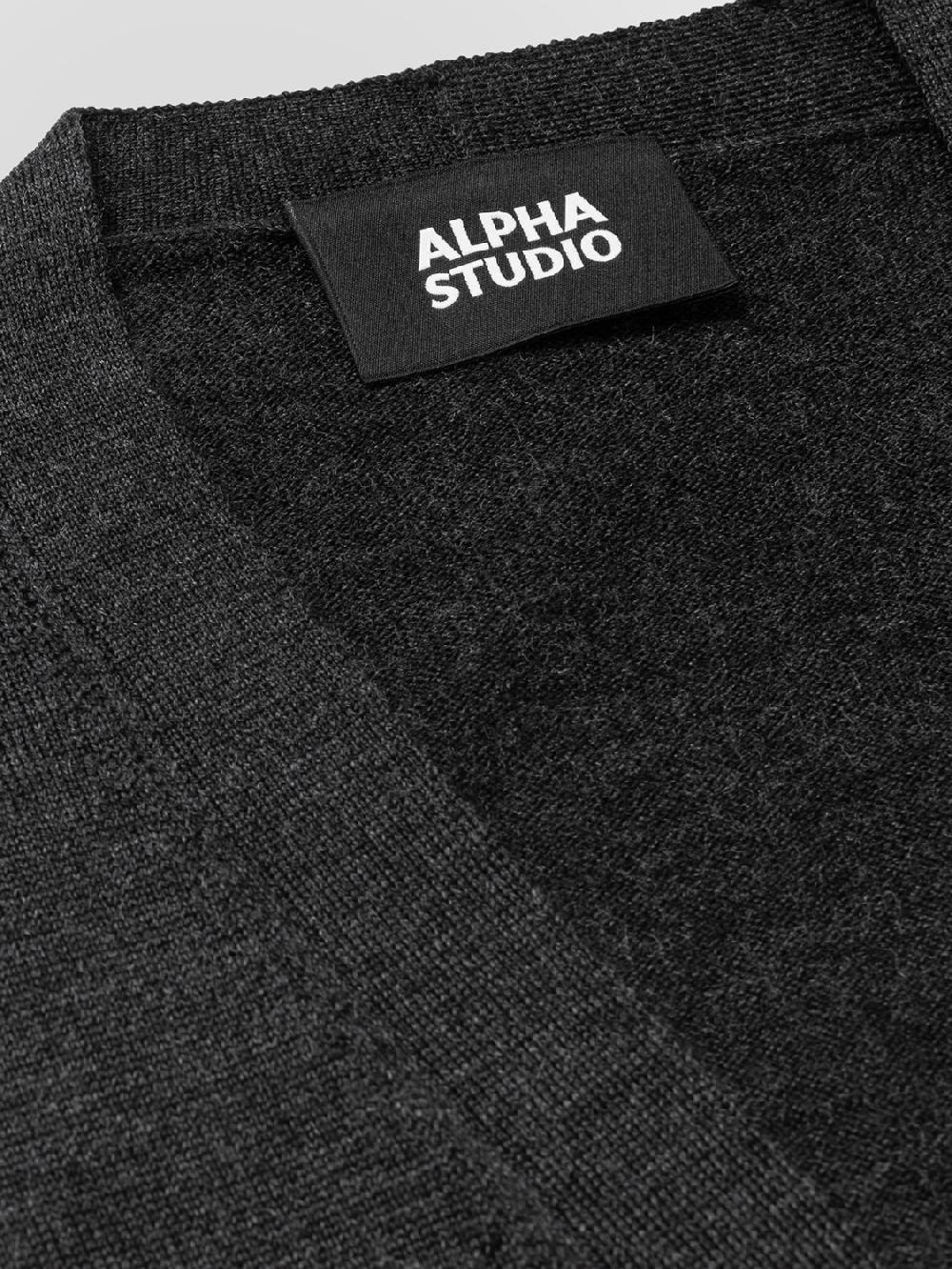 Alpha studio GILET IN MERINOS CON BOTTONI Affare Del Giorno