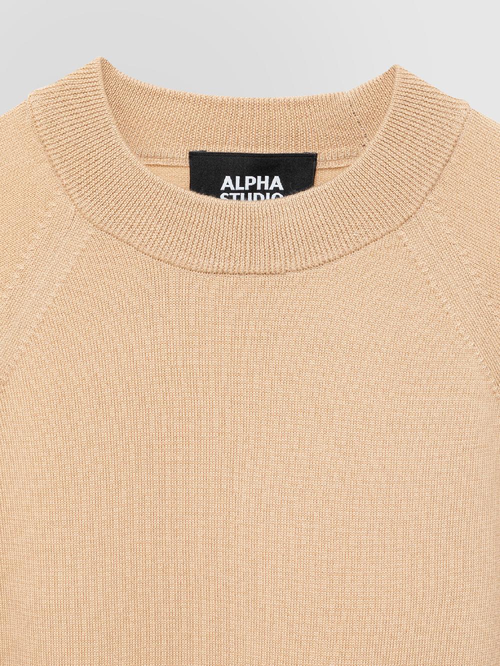 Alpha studio GIROCOLLO M/L RASATO RAGLAN Vendita Calda