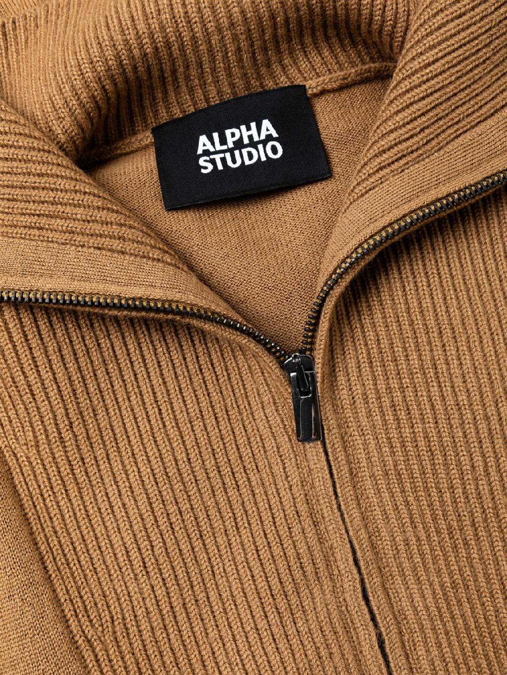 Alpha studio LUPETTO ZIP PONCHO RASATO In Linea