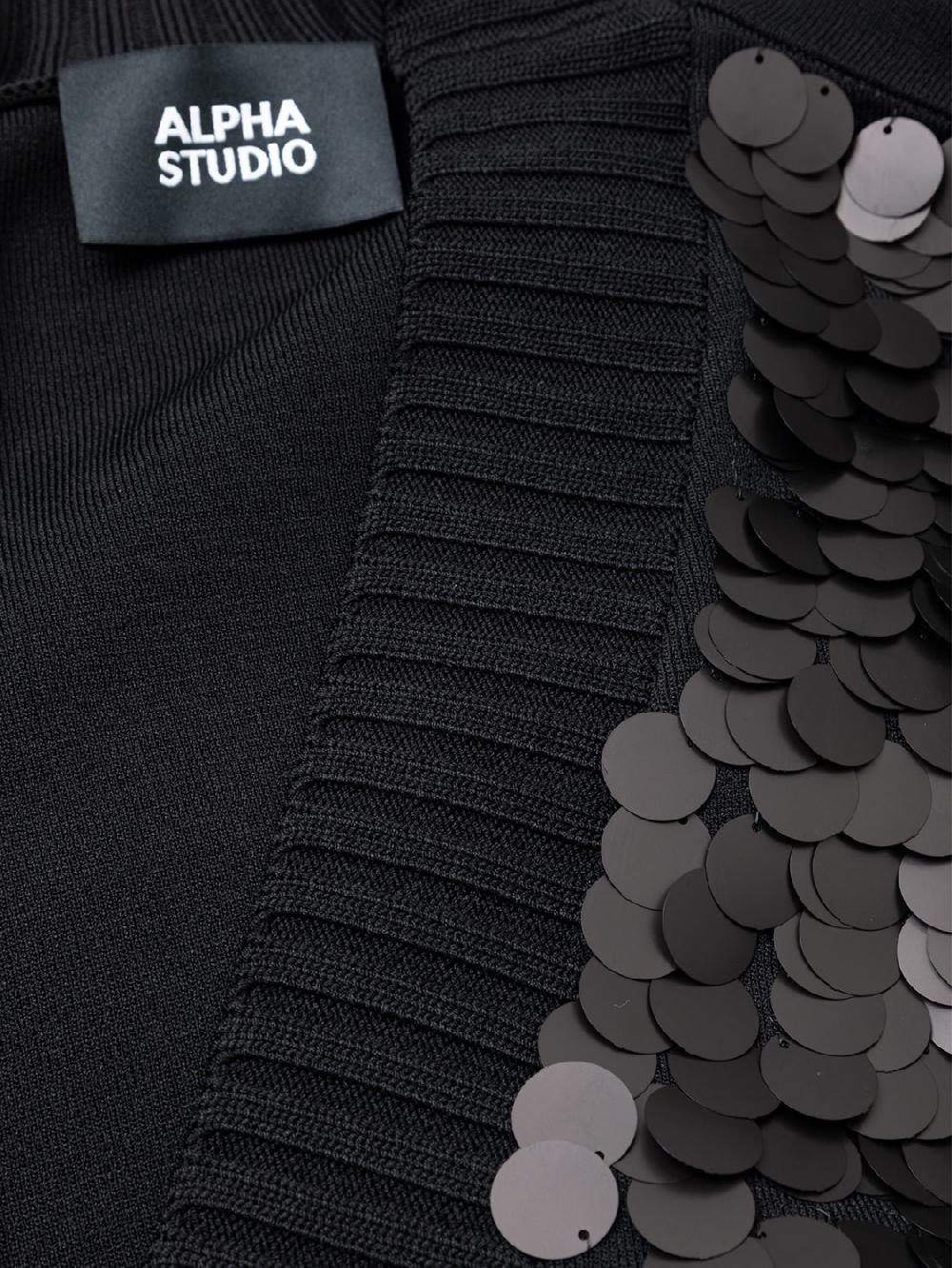 Alpha studio SCOLLO V M/L RASATO CON RICAMO Acquista Ora